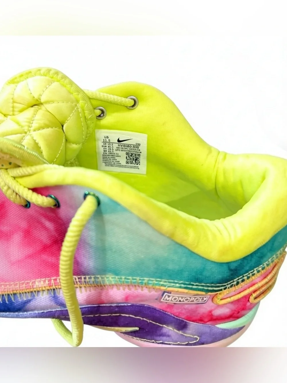 Nike LeBron 22 x Monopoly What The Tie Dye Basketball Shoes Men's Size 11.5 NWT
